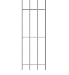 A cutting of prefabricated steel trench mesh against a white background