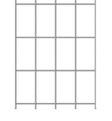 A cutting of rectangular steel mesh against a white background